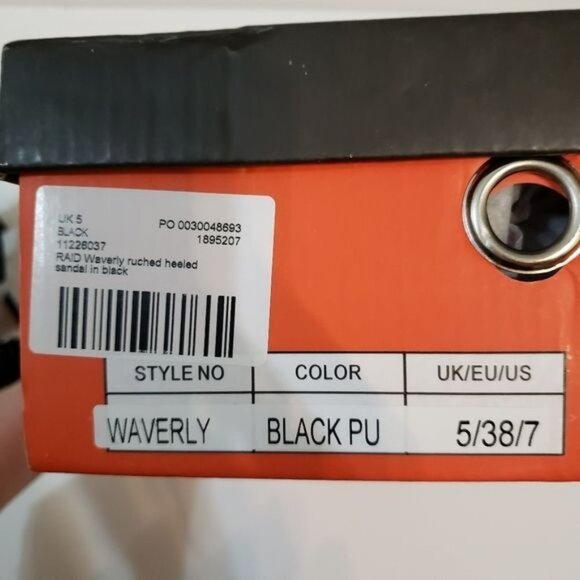 NIB RAID Wide Fit Waverly ruched heeled‎ sandals in black Size 5 - Picture 8 of 8